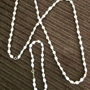 Vintage 14kt & pearl necklace/bracelet set